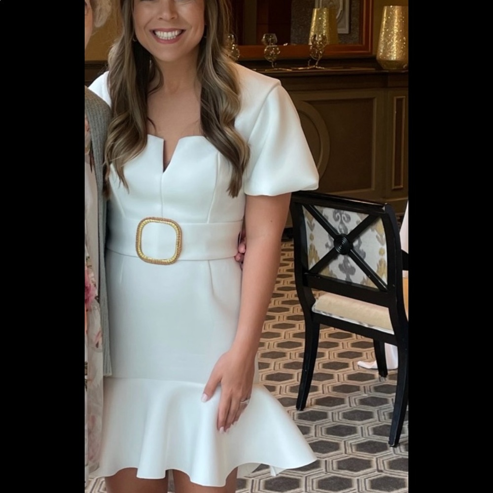 ASOS white belted dress